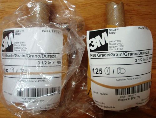 3m 3.5&#034; stikit sanding discs p80 grit roll of 125pc for sale