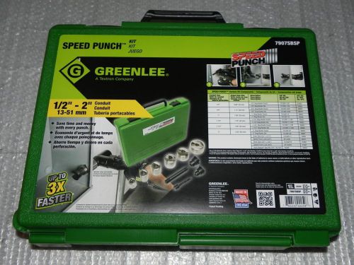 Greenlee 7907sbsp speed punch kit 1/2-2&#034; w quick draw 90 driver, 767,7310,7906 for sale