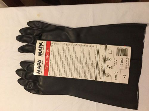NIP MAPA Professional Technic 450 Black Size Small Gloves Extra Long Chemical