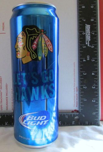 Bud Light Budweiser Chicago Blackhawks 2014 25 ounce oz Aluminum Can Empty HTF
