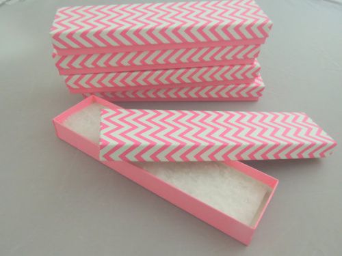 18 NEW RARE -8 x 2 Pink Chevron Cotton Lined Jewelry/Gift Presentation Boxes
