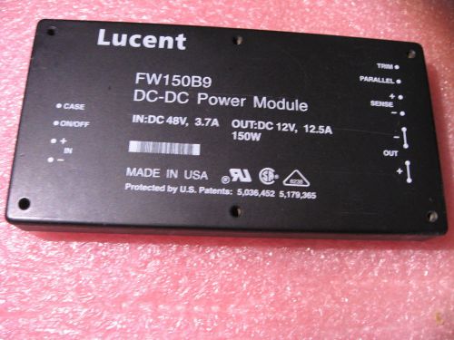 Lucent FW150B9 150 Watt DC-DC Power Module IN 48VDC 3.7A OUT 12VDC 12.5A NOS
