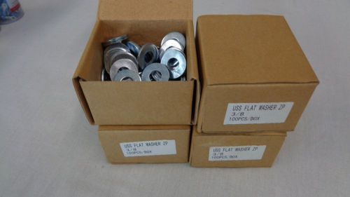 3/8&#034; flat washers - zinc plated - 2 boxes of 100 for sale