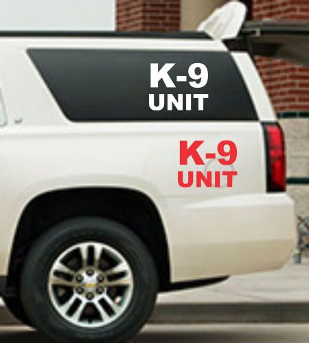 K-9 UNIT DECAL SET Police Dog WHITE &amp; RED Sticker k9 Police Car Truck Van SUV