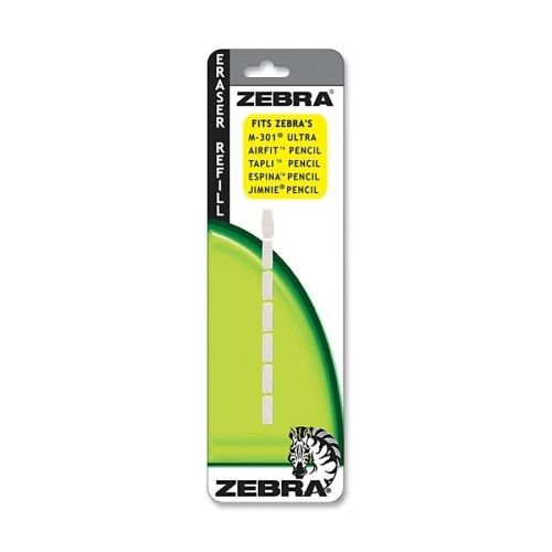 Zebra Pen Jimnie Mechanical Pencil Eraser Refill - 7/Pack - White - ZEB83711