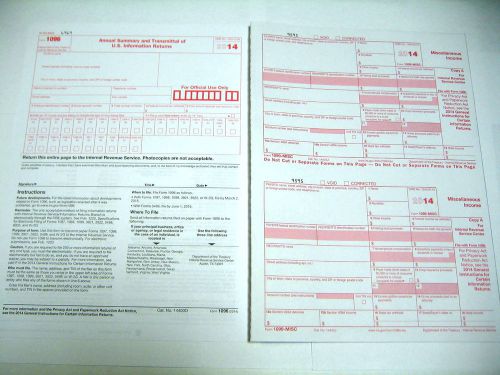 50) 1099-MISC Miscellaneous Income 2014 IRS Tax Form &amp; 7) 1096 Transmittal Forms