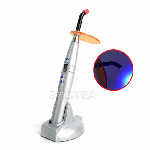 Dental Colorful LED Curing Light Teeth Whitening Plastic Handle 3 Modes Silver