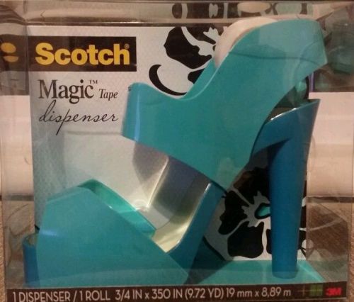 New Scotch Magic Tape Dispenser Aqua Blue High Heel Sandal Model