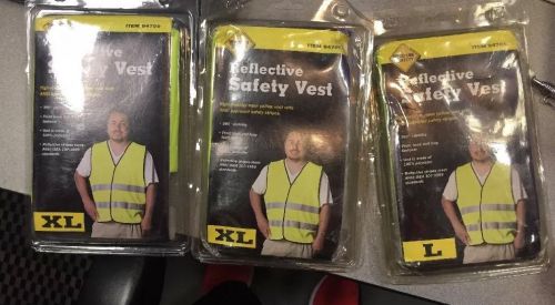 HIGH QUALITY DELUXE REFLECTIVE SAFETY VEST SIZE L/XL  Lot Of Threr Western Safey