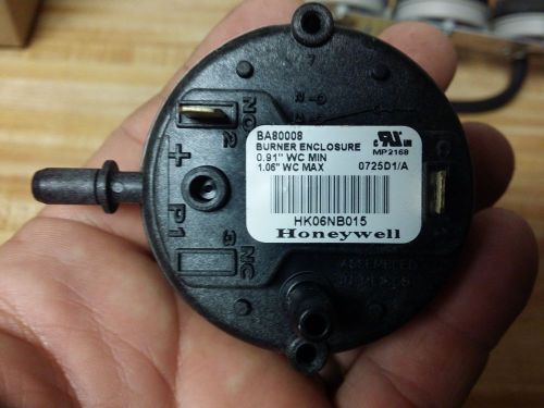 New Furnace Pressure Switch 0.91&#034;WC Min 1.06&#034;WC Max BA80008 Honeywell HK06nB015