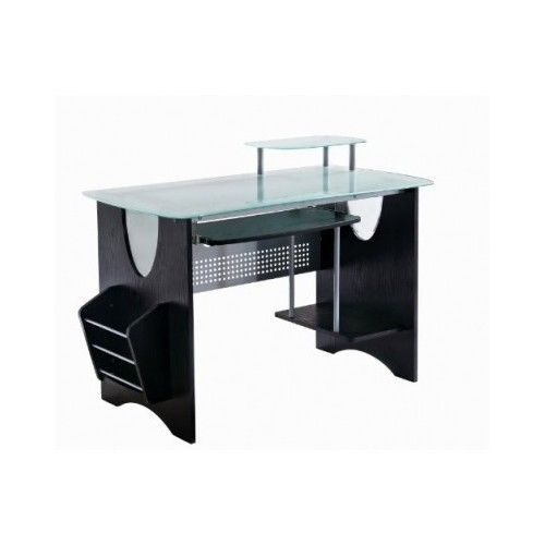 Glass Computer Desk Office Top Furniture Table Tempered Clear Home Workstation
