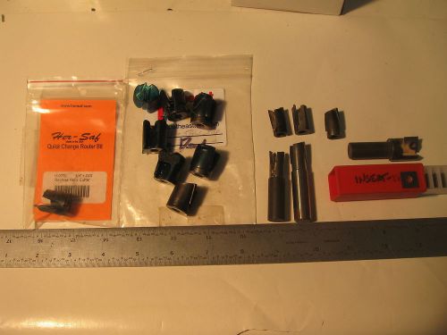 Lot Her-Saf Router Cutters 1/2&#034; and 3/4&#034; Inserted Dado w/8 inserts