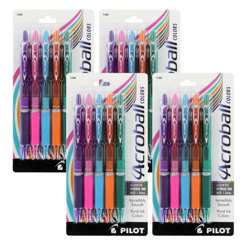 Pilot Acroball Retractable Advanced Ink Ball Pens, Medium, Assorted Pack of 20