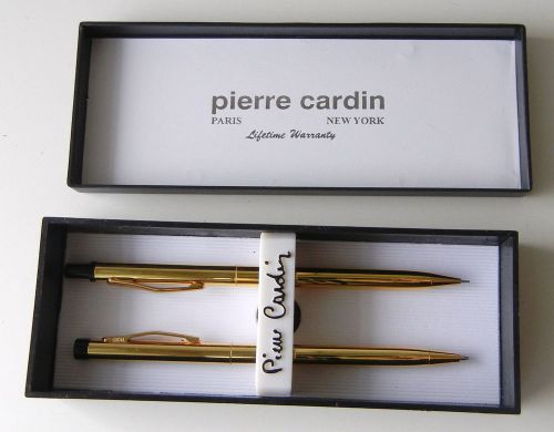 Deluxe Gift Boxed Pierre Cardin Gold Designer Pen &amp; Pencil Set