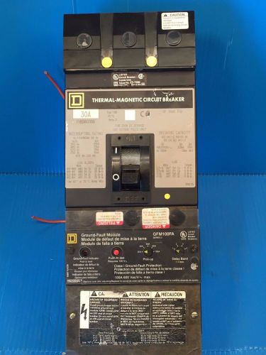Square D FHB36030G 30Amp 600Volt 3Pole Circuit Breaker with Ground Fault