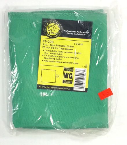 TruGuard™ 200 FR Cotton 20&#034; Welding Bib F9-20B Green Flame Resistant Adj. Waist