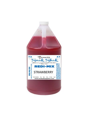 Snow Cone Syrup STRAWBERRY Flavor. 1 GALLON JUG Buy Direct Licensed MFG