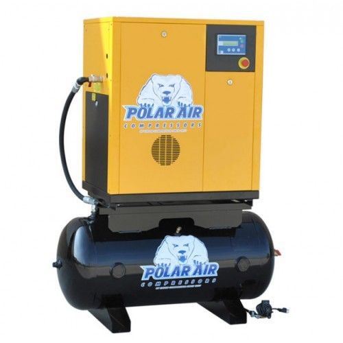 Industrial! polar air! 7.5hp sp vsd rotary screw mounted on 60 gallon tank for sale