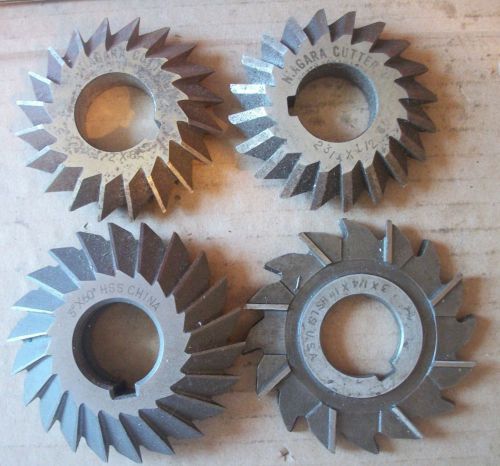 Lot of 4 side milling cutters various sizes for sale