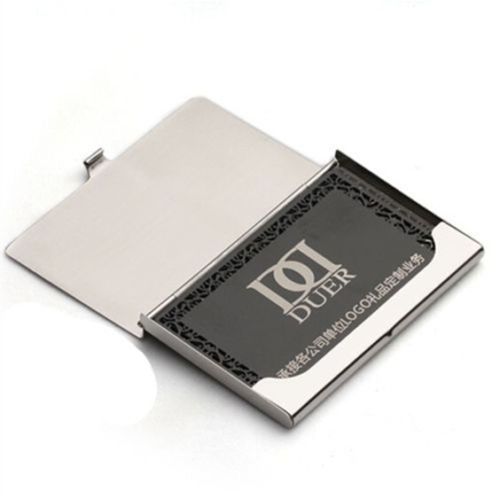 Stainless Steel Pocket Business Name Credit ID Card Holder Box Metal Box Case