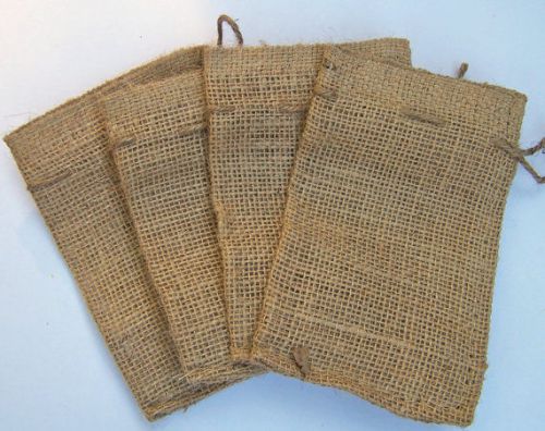 10&#034; X 14&#034; Burlap Bags with Drawstring - Lot of 10