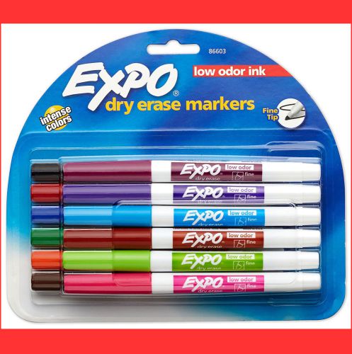 EXPO DRY ERASE PEN MARKERS FINE TIP LOW ODOR INTENSE COLOR VARIETY 12 SET 86603