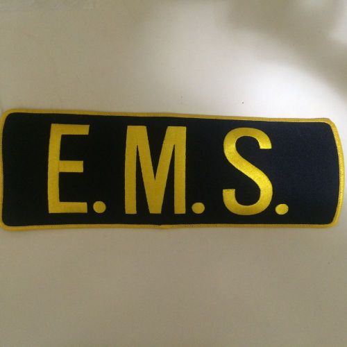 E.M.S. Back Patch Gold Letters on Black Background 4&#034;X11&#034;