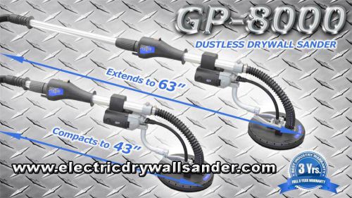 Gp-8000 telescoping dustless electric drywall sander variable speed with 30 pads for sale