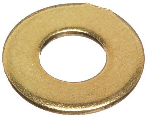 Small parts brass flat washer, plain finish, 1/4&#034; screw size, 0.26&#034; id, 9/16&#034; for sale