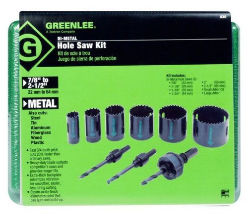 Greenlee 830 Hole saw set with 3 stops for1/2 - 2 conduit