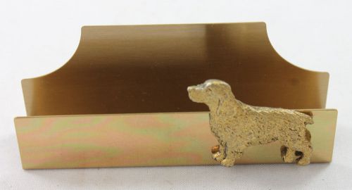 Gold Metal Polished Brass Irish Setter Dog Card Holder #C