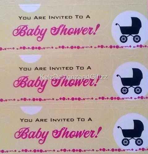 SALE 23 x YOU ARE INVITED TO A BABY SHOWER Labels Stickers for Invitations Cards
