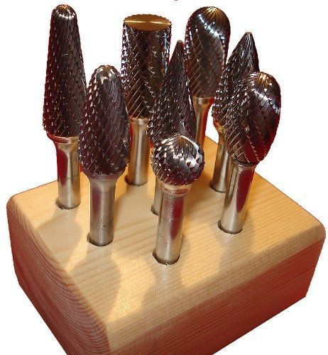 Kodiak cutting tools 4n-2g46-3c1b usa made carbide bur set on 1/4&#034; shanks, 1/2&#034; for sale