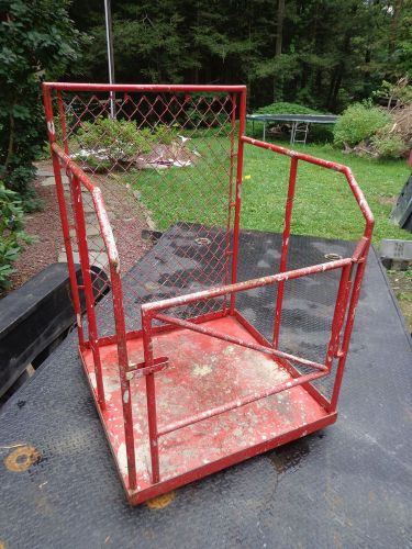 Fork lift basket safety cage forklift stock picker work man lift platform aerial for sale