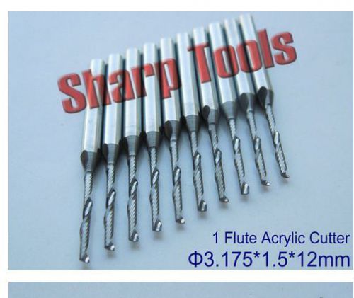 10pcs 1.5*12mm single Super Carbide One Flute CNC Milling Tools router bits
