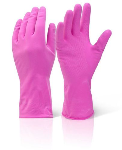 B-click 2000 household medium weight gloves pink, large, pack of 10 for sale