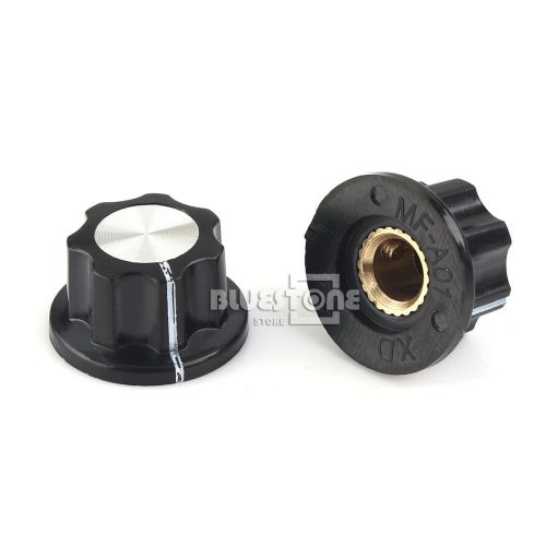 10x black instrument control knob bakelite w/ pointer for radio amplifier 1/4&#034; for sale