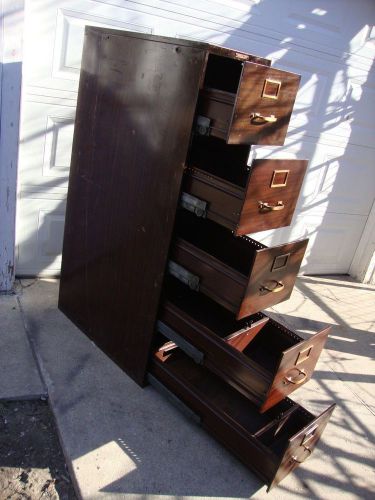 5-Drawer Steel File Cabinets Tool Box  Remington Rand Library Bureau