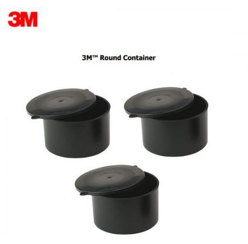 Lot of 3, 3M Round 4.06 x 2.34&#034; ESD Static Safe Velostat Storage Container #4014