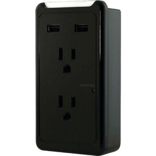GE 13460 Wall Tap &amp; Eye Indicator 2 USB Ports/2 Outlets