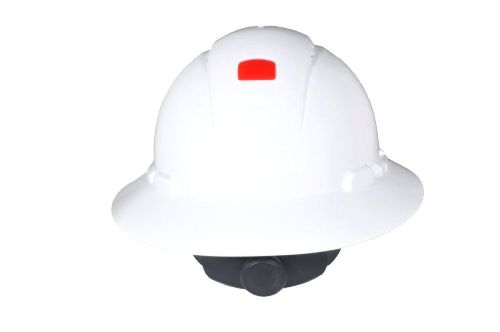 3M Full Brim Hard Hat H-801V-UV, 4-Point Ratchet Suspension Vented and Uvicator