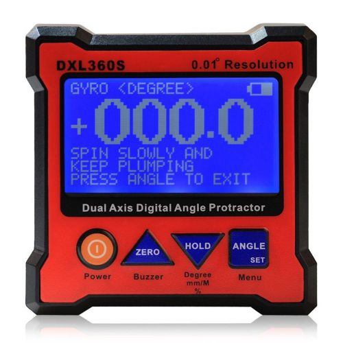 Floureon axis level box inclinometer dual axis digital angle protractor with ... for sale