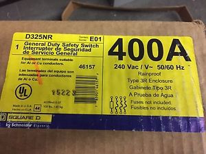 Brand New 400 Amp 240 Vac 50/60 Hz Square D Disconnect with Fuses