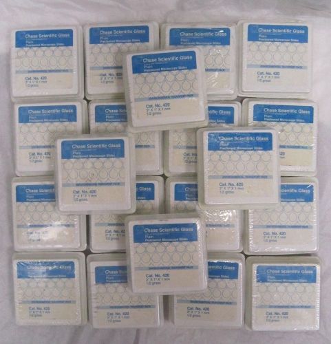 20 packs chase scientific glass plain  microscope slides cat. no. 420 3x1&#034; * for sale