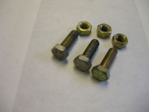 Hex Head Cap Screw Bolt 5/16-18 x 1&#034; Grade 8  (package of 3) with nuts