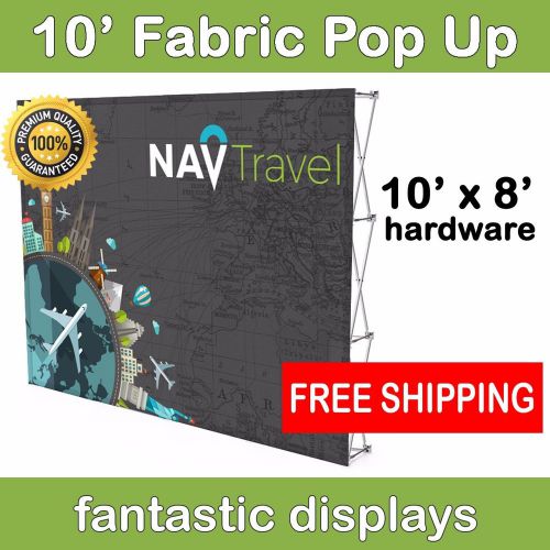 10ft Tension Fabric Pop Up Graphic Display Hardware - Collapsible Backdrop