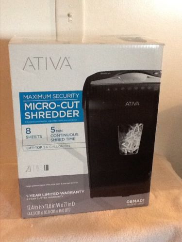 Ativa 8-Sheet Micro-Shredder, 08MA01 Brand New In Box