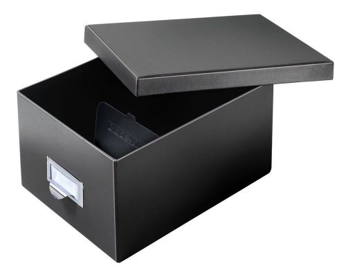 Globe-Weis Fiberboard Index Card Storage Box 5 x 8 Inches Solid Black (5X8BLA)