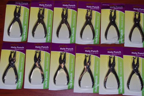 Lot Of 12pc Single hole 1/4&#034; Hole Paper Punch for Home School &amp; Office