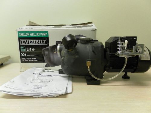 Everbilt 3/4 HP Self Priming Shallow Jet Water Pump 552 GPH 230V J200A3 (READ)
